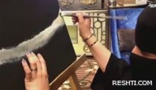 بالفيديو.. رسامة سعودية فاقدة للبصر تبهر الناظرين بريشتها الذهبية