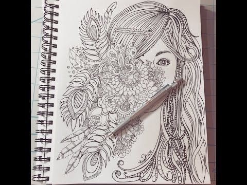 speed doodling - hidden face behind flowers