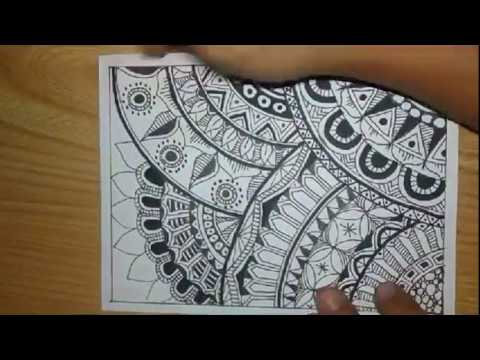 How To Zentangle Art Mode Fast and Quick Pola Batik Doodle
