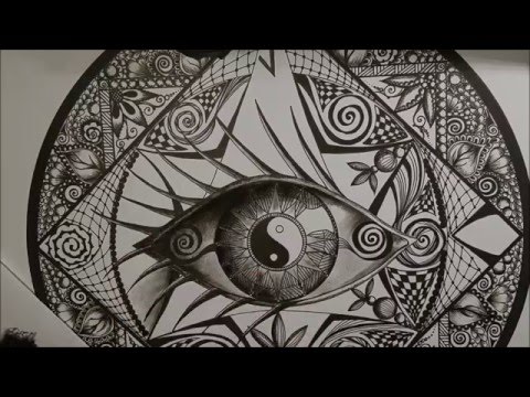 How to draw mandala (7) - Jak narysować mandalę (7) zentangle, doodling