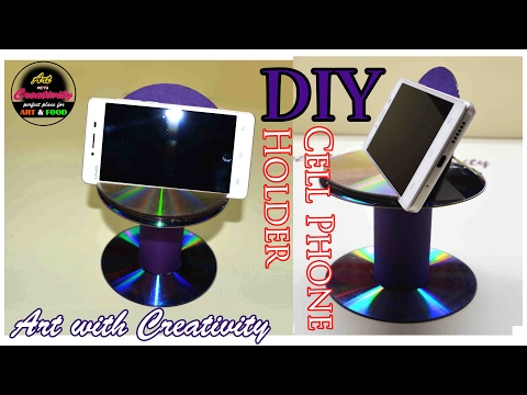DIY Cell phone Holder | Best out of Waste | CD/DVD | Art with Creativity 156